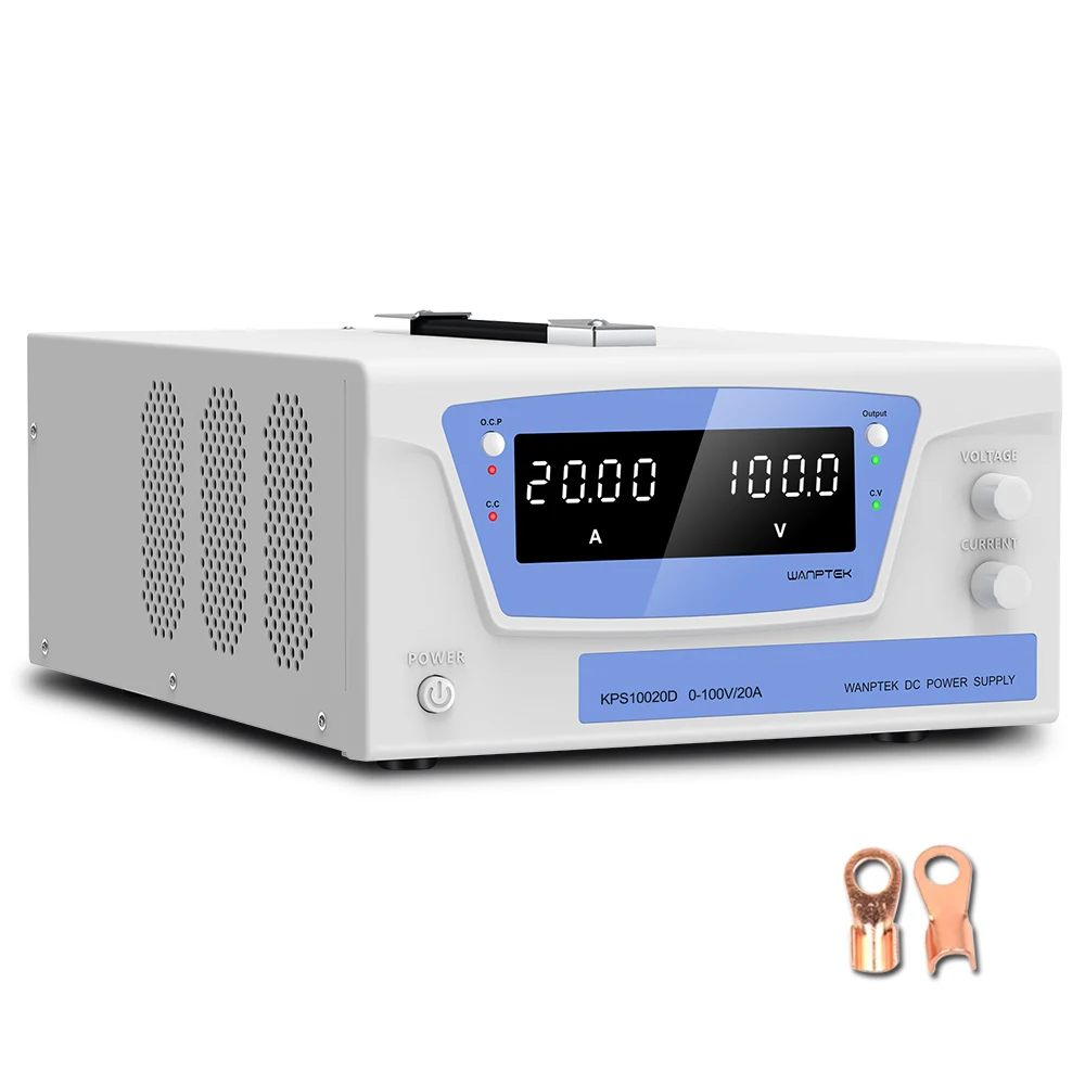 

WANPTEK 100V 20A BENCH DC ADJUSTABLE POWER SUPPLY, DC POWER, LAB, REPAIR, TEST, SCHOOL, MEASURE, ELECTROPLATE, KPS10020D