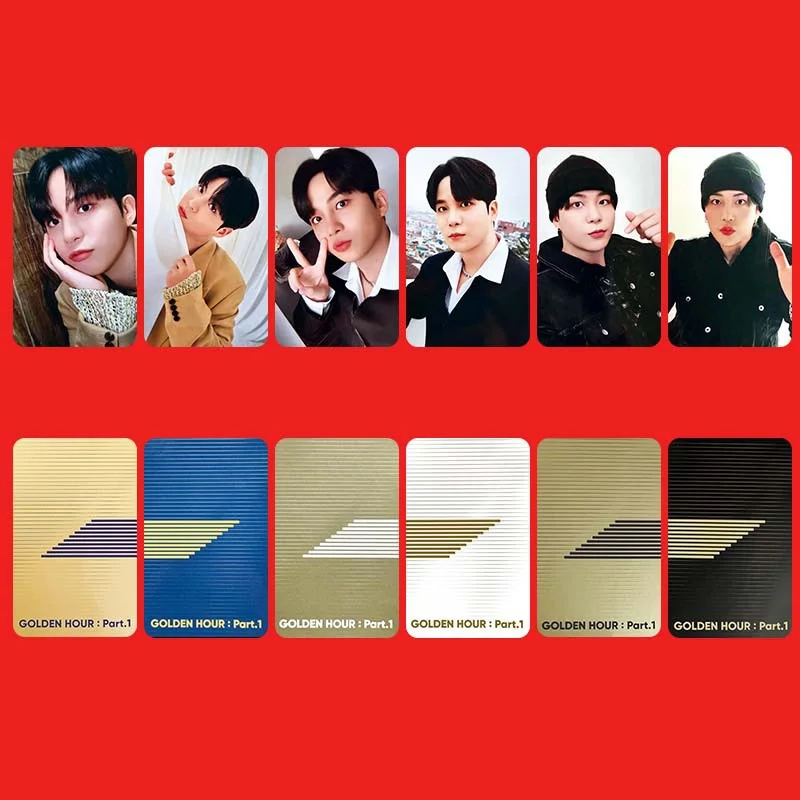 6pcs/set K-POP ATEEZ boy band mini ten album GOLDEN HOUR: Part.1 LOMO card Mingi San Hongjoong Seonghwa postcard photo card kpop