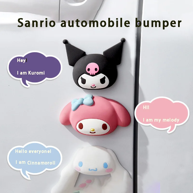 

My Melody Cinnamoroll Car Door Bumper Bumper Pad Cute Silicone Scratch-Proof Bumper Stickers Rearview Mirror Protection Stickers