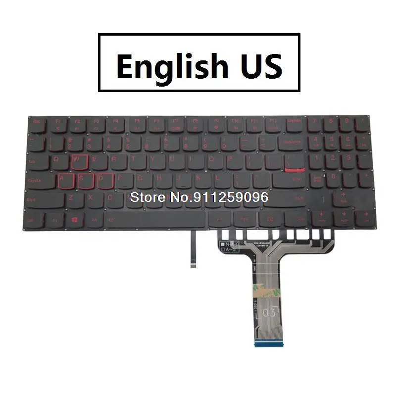 

Laptop Keyboard For Lenovo For Legion Y7000 Y540-15IRH Y540-17IRH Y7000P Y530-15ICH English US With Backlit New