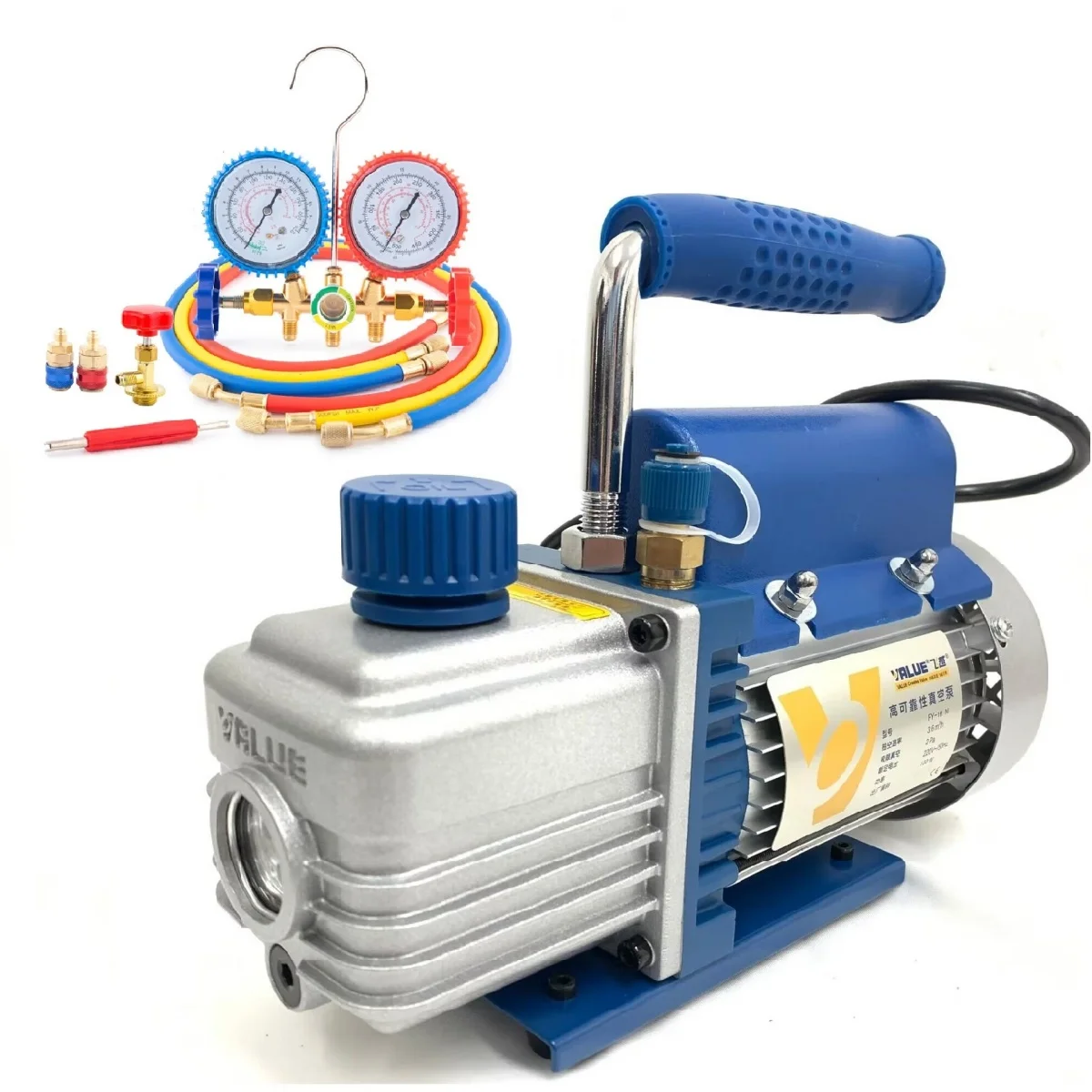 Pompe à vide d'air monétape FY-1H-N 150W, pour climatisation, réfrigérant R134a, manomètre numérique pour Kit de fluoration de voiture