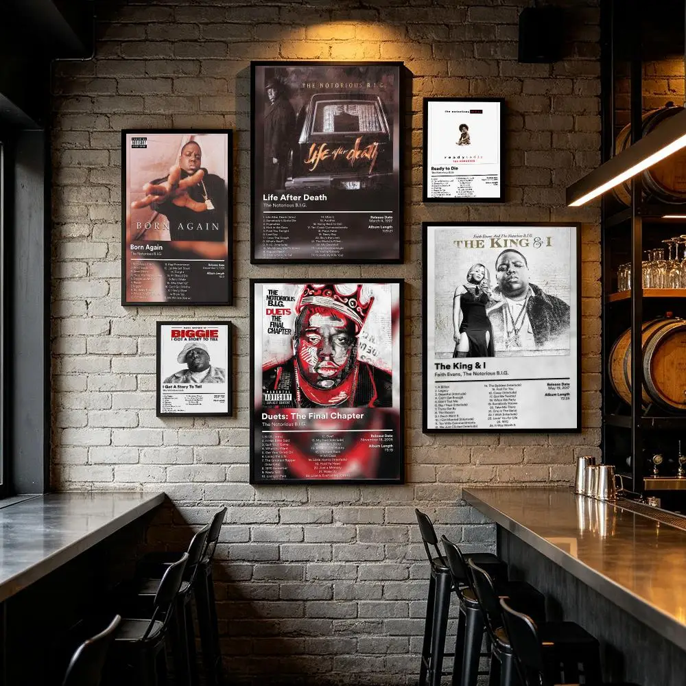 Sänger The N-Notorious BIG Album-Poster HD Wandaufkleber für Zuhause, Flur, Wohnzimmer, Schlafzimmer, Bar, Büro, Dekor, Kunstdrucke