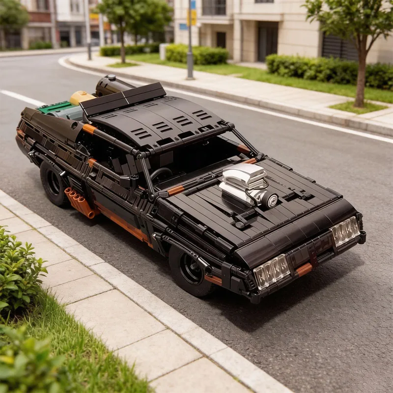 Black Interceptor Racing Motorcycle Building Blocks MOC-35846 Assembly Toy Model 1510 Pieces Christmas Toy Birthday DIY Gift