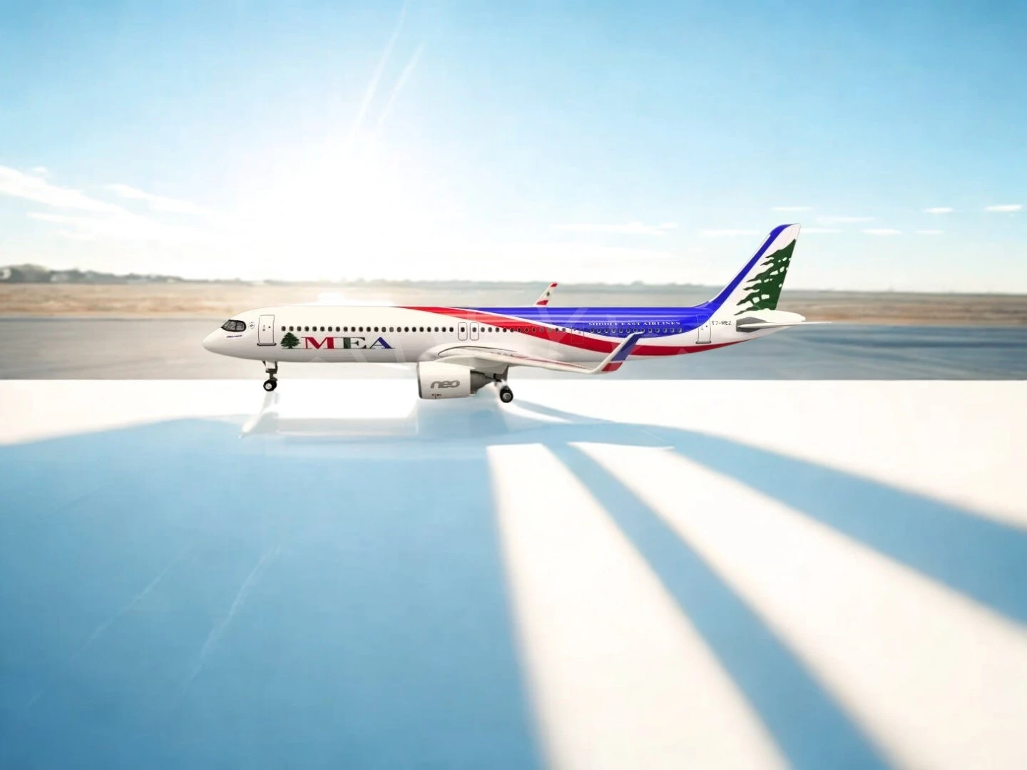 

RoomDecoration 44cm Aircraft Model For Airbus A321 Lebanon Airlines Airplane Resin Collected Gift By Aviation for Collections