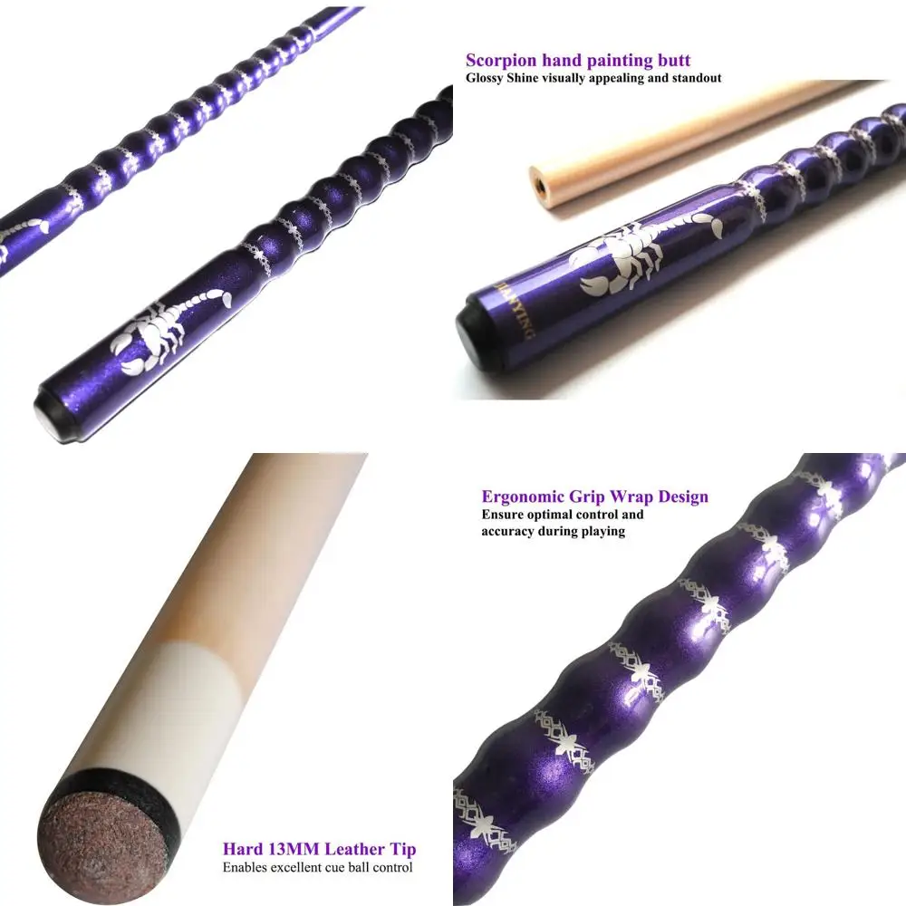 

Maple Hardwood 2-Piece Pool Cue Stick, 13mm Diameter, Ergonomic Design, 19-21oz Weights