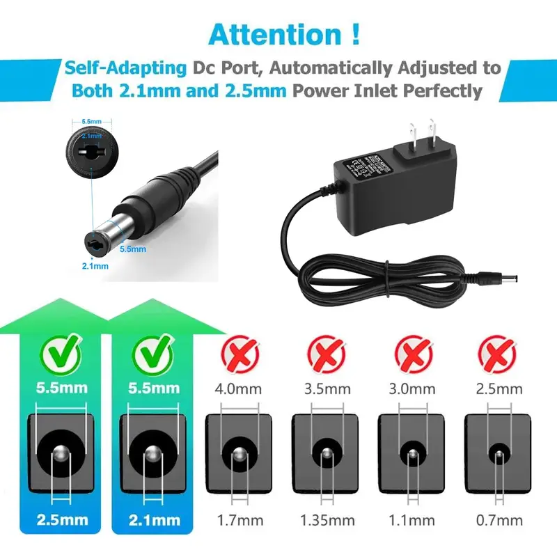 AC110-240V To DC 5V 9V 12V 24V 1A 2A 3A Universal Power Adapter 5.5*2.1/2.5mm EU US AU UK Supply Charger for LED Strip Light TV - Image 4