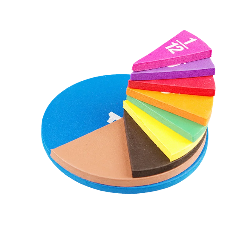 OligRound SquareShaped Fractions Cowcles Toys, Outil d\'apprentissage des mathématiques, Cadeaux fuchsia pour étudiants, 51 pièces