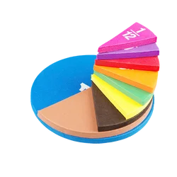 Instrumento de fracciones redondas en forma de cuadrado, juguetes educativos de matemáticas, herramienta de aprendizaje de matemáticas, regalos de enseñanza para estudiantes, 51 piezas, EVA