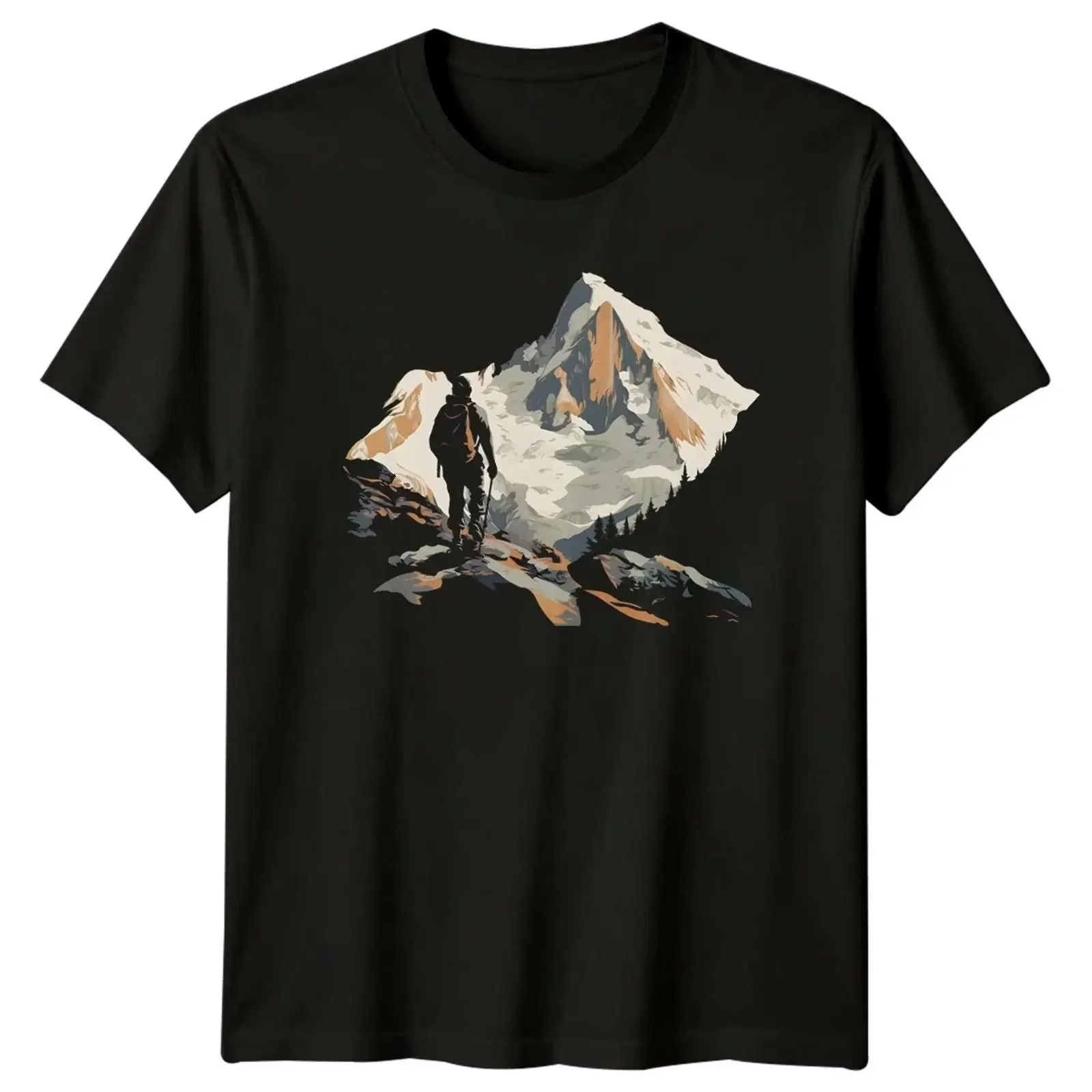 T-shirt Mountain Adventure Hiker Explore Peaks, streetwear vintage lavé, polyvalent, unisexe, légèrement décontracté