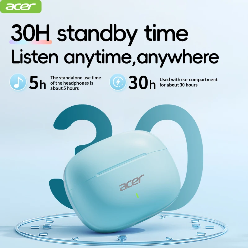 سماعات رأس بلوتوث لاسلكية Acer Ohr504، تصميم داخل الأذن، تقليل الضوضاء، مريحة في الارتداء، مناسبة للرياضة والجري، متوافقة مع الهواتف المحمولة والأجهزة اللوحية وأجهزة الكمبيوتر المحمولة، موديلات نسائية، ألوان متعددة #6
