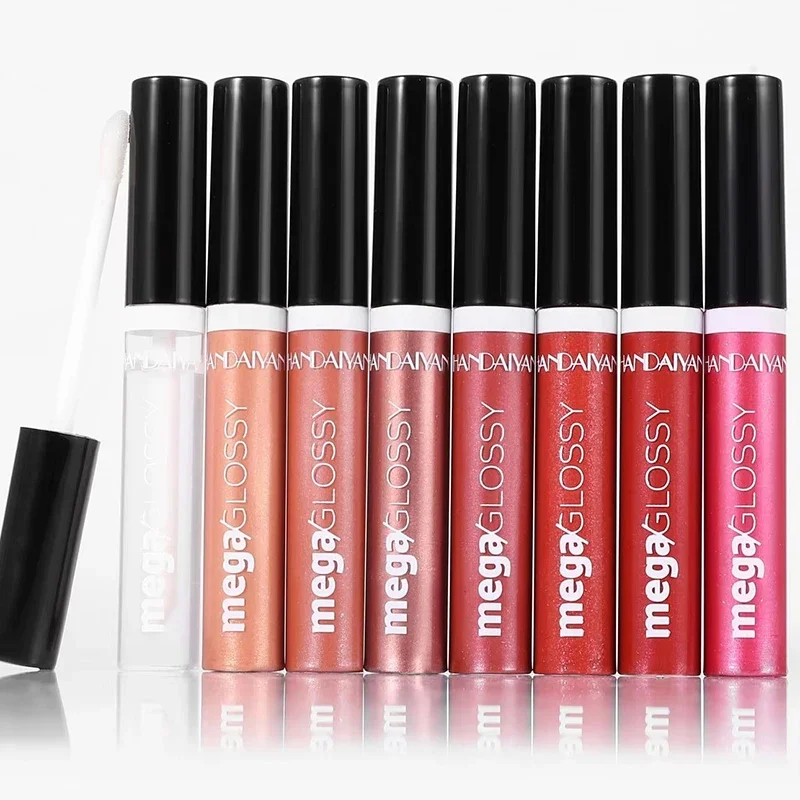 Perłowy lustrzany błyszczyk do ust Nude Sexy Plumper Glitter Red Nude Lipstick Liquid Cream Waterproof Moisturize Lip Oil Tint Makeup