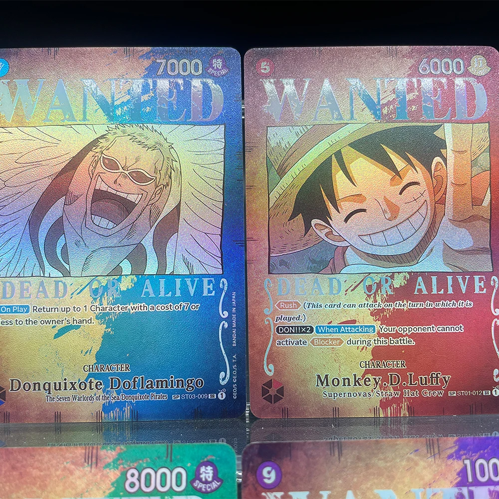 

Anime OPCG DIY Proxy Collection Card Wanted St01-012 Sp Eng Monkey D.luffy Kaido Parallel Super Rare Special Character Foil Card