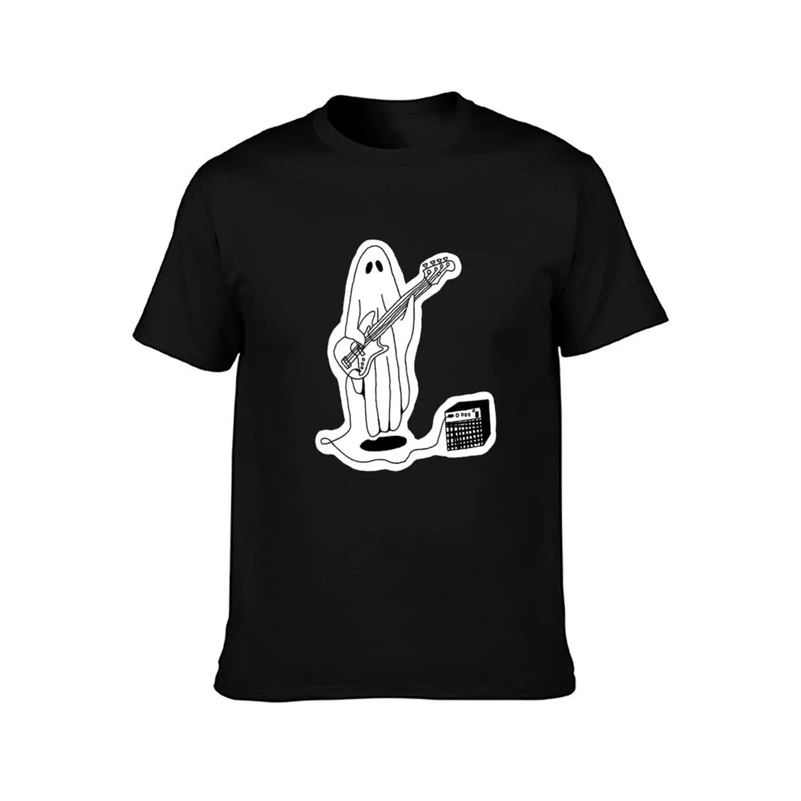 Sheet Ghost Playing Bass T-Shirt Work Utility Casual Tee Shirt T-Shirt