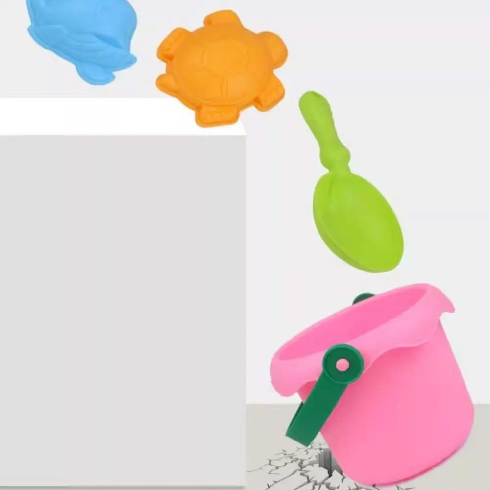 Creative Multicolor Beach Toy Set Smooth Soft Plastic Beach Bucket Wear-resistant Durable Sand Toy Outdoor Game