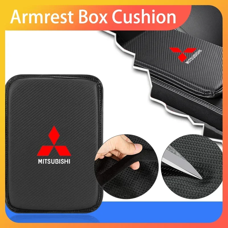 

New Car Armrest Box Mats Leather Center Console Covers Interior Accessories For Mitsubishi ASX Lancer Pajero Outlander L200 EVO