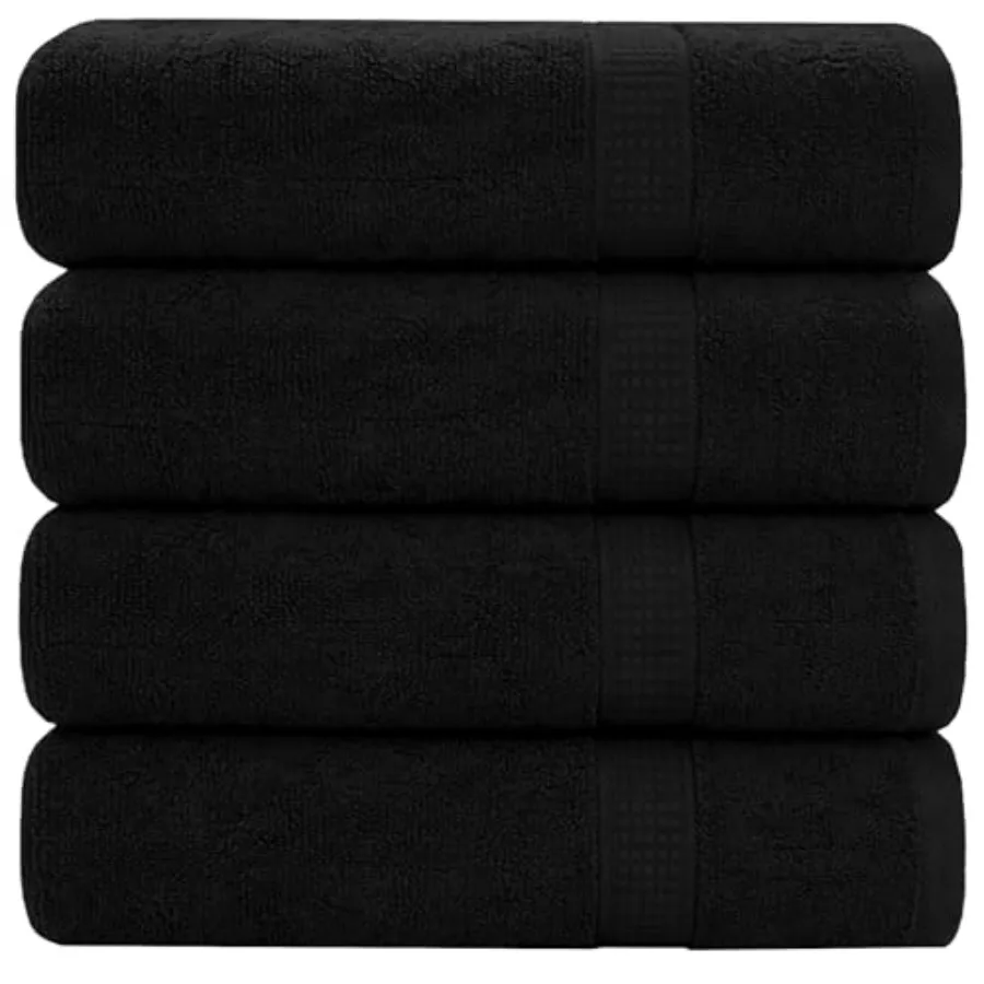 Premium Bath Towels Set of, 27 x 54 100% Ring-Spun Cotton Bathroom Towels for Hotel, Spa, Soft and Absorbent (27 x 54, - 4 Pcs