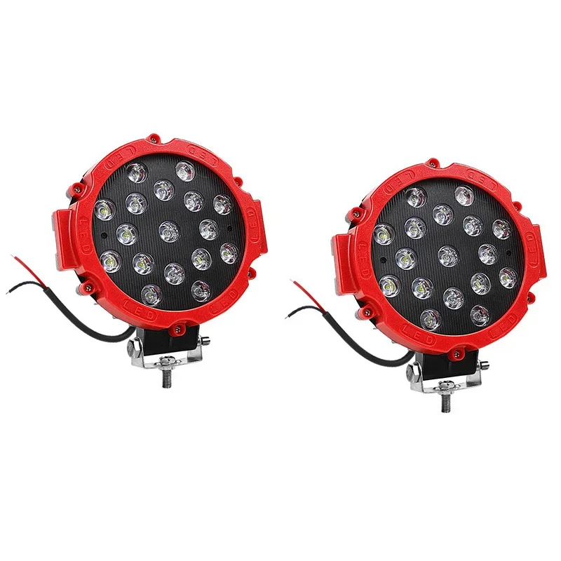 

12V 24V LED Work Light with Red and Black Shell for Cars and Motorcycles