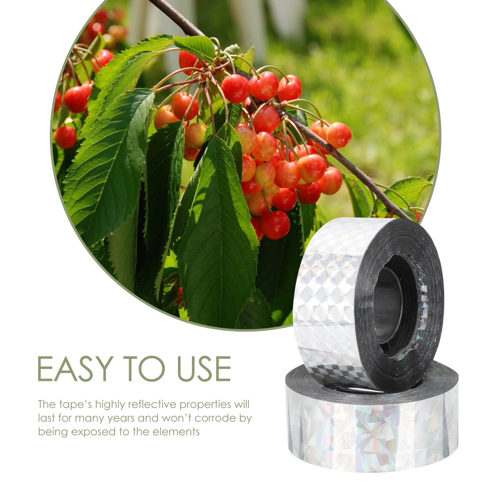 

2 Rolls Tape Garden Scare Birds Away Anti Bird Band Garden Scaring Ribbon Tool Bird Scaring Tape Household