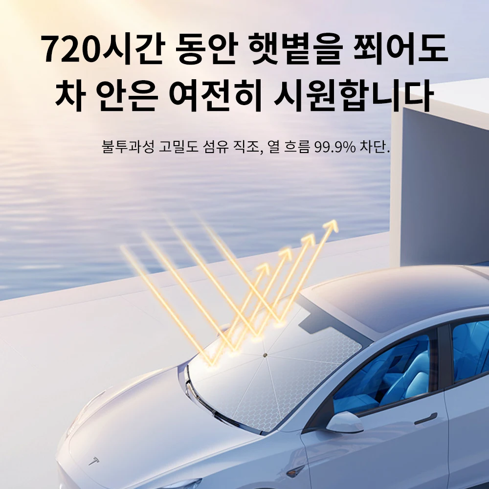 YZ Für Tesla Modell 3 Y Highland 2024 Auto Sonnenschirm Regenschirm Faltbare Front Sonnenschutz Wärmedämmung Front Sonnenschirm Auto Zubehör
