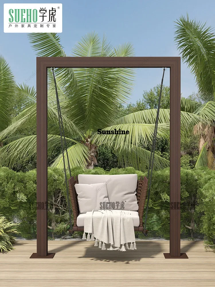 YOutdoor swing balcony chairlift courtyard garden home single and double rattan weaving