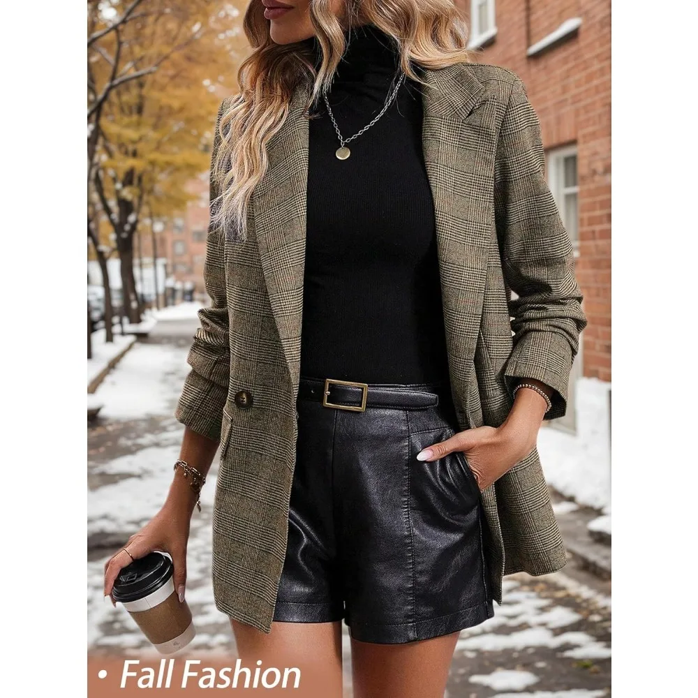 Mina Self 2025 Women's Plaid Houndstooth Blazer Jacket Womenzara woman 2025 new collection ropa mujer traf