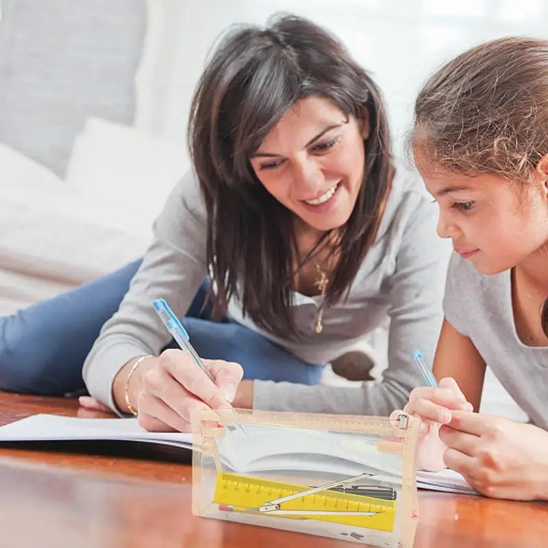 Пенал для детей, прозрачный органайзер для карандашей, женский аксессуар для хранения, для средних и старших классов