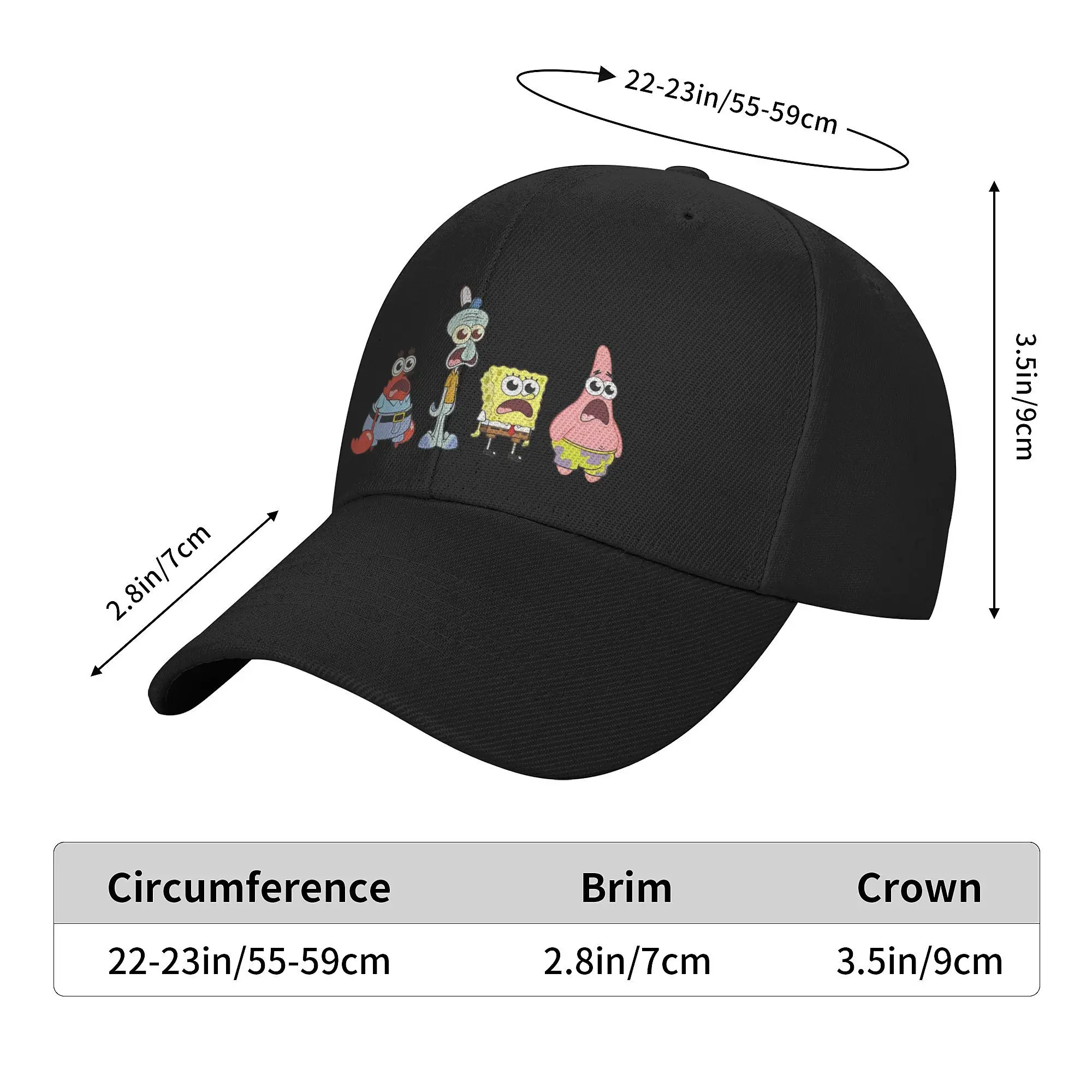 Unisex Cartoon S-Sponge bob Merch Baseball Cap  Dad Hat Classic Outdoor Headwear Adjustable