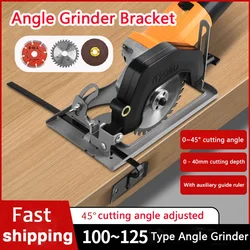 Angle Grinder Holder Bracket Angle Grinder Stand 45 Degree Adjustable Angle Grinder Accessories for 100-125mm Angle Mill