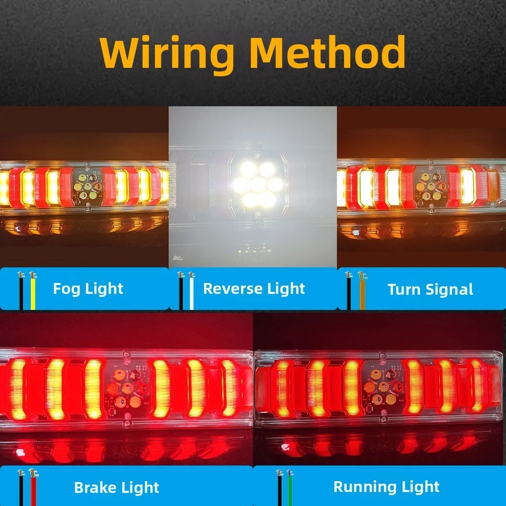 LED Truck Tail Lights For 12/24V Trucks, Buses, And RVs Modification Parts  Integrates  Turn Signal, Brake Light, And Fog Light