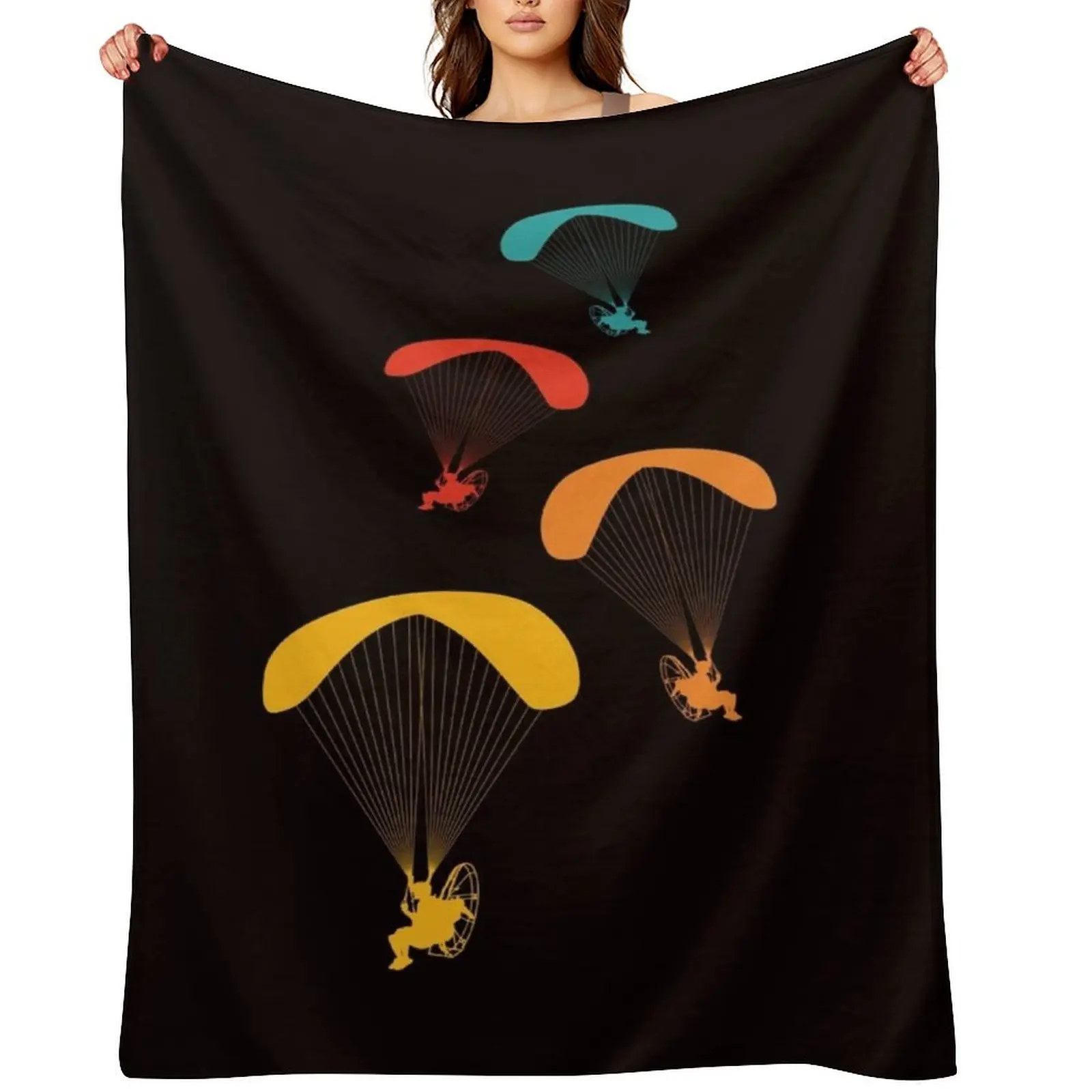 

Vintage Paramotor Pilot Retro Paramotoring PPG Hang Gliding Throw Blanket Blankets For Bed Retros anime Blankets