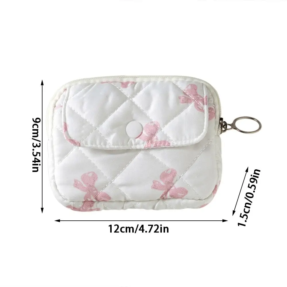 New Cartoon Floral Coin Purse Bow Print Large Capacity Storage Bag Wallet