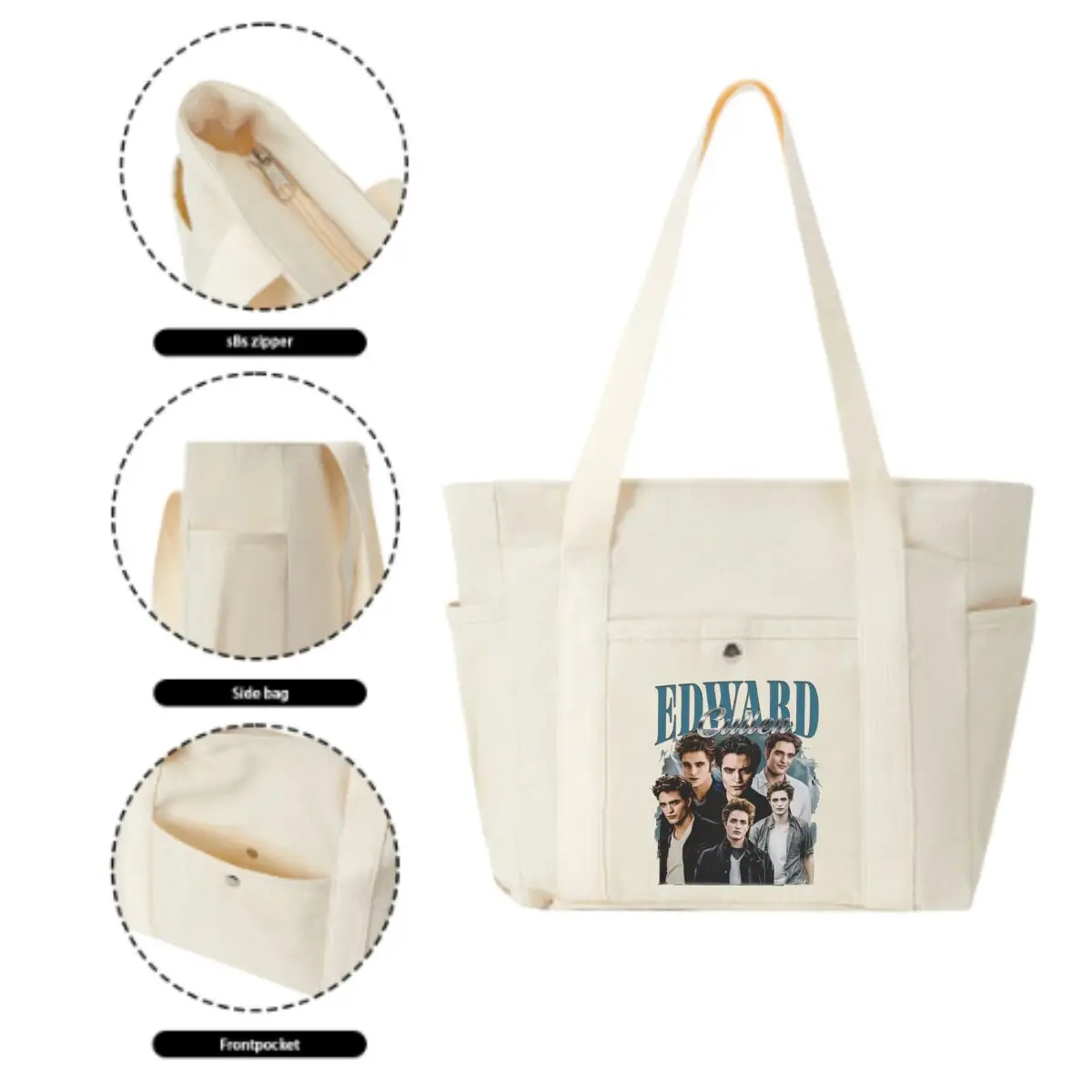 حقيبة قماش متينة من مجموعة شخصيات إدوارد بيك، حقيبة عمل مكتبية بسيطة للنساء