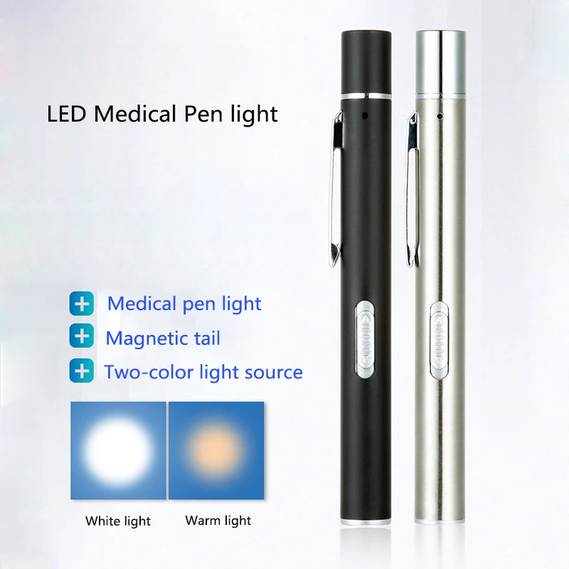 

Rechargeable Medical Handy Pen Light Mini Nursing Flashlight LED Torch Lamp With Stainless Steel Clip Pocket Led Flashlight