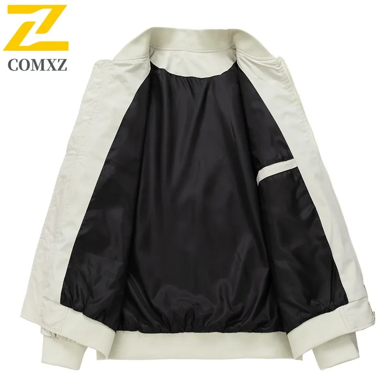 COMXZ 2025 Spring Autumn American Style Streetwear Baseball Collar Jacket Loose All-Match Casual Coat Waterproof Windproof New
