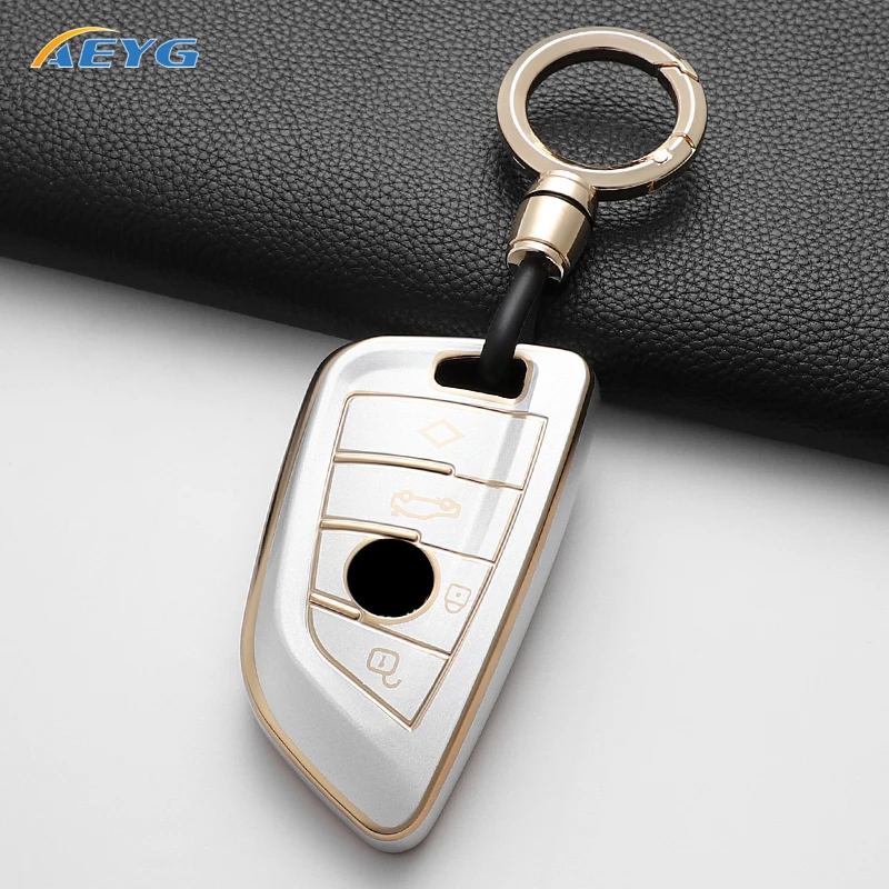 Soft TPU ฝาครอบกุญแจรถสําหรับ BMW X1 X3 X5 X6 X7 1 3 5 6 7 Series G20 G30 G11 F15 F16 G01 G02 F48 พวงกุญแจอุปกรณ์เสริม