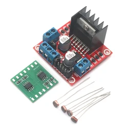 DC 12V Podwójna osi Solar Tracker Solar Automatyczny czujnik śledzenia śledzenia W L298N Motor Drive Board W 4X5539 Fotorezystor