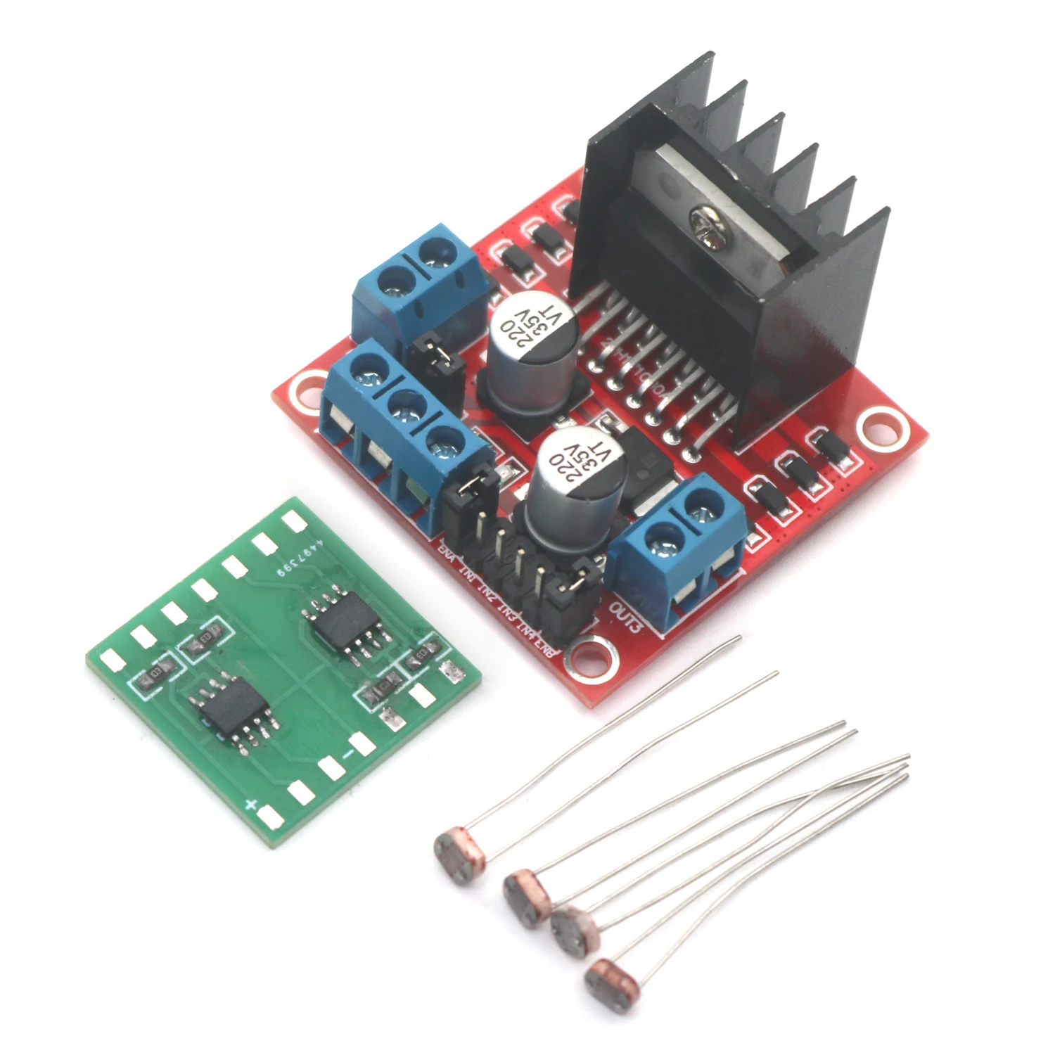 Dual Axis Solar Tracker Rastreador Automático Solar Sensor de Rastreamento w L298n Motor Drive Board w 4×5539 Photoresistor dc 12v
