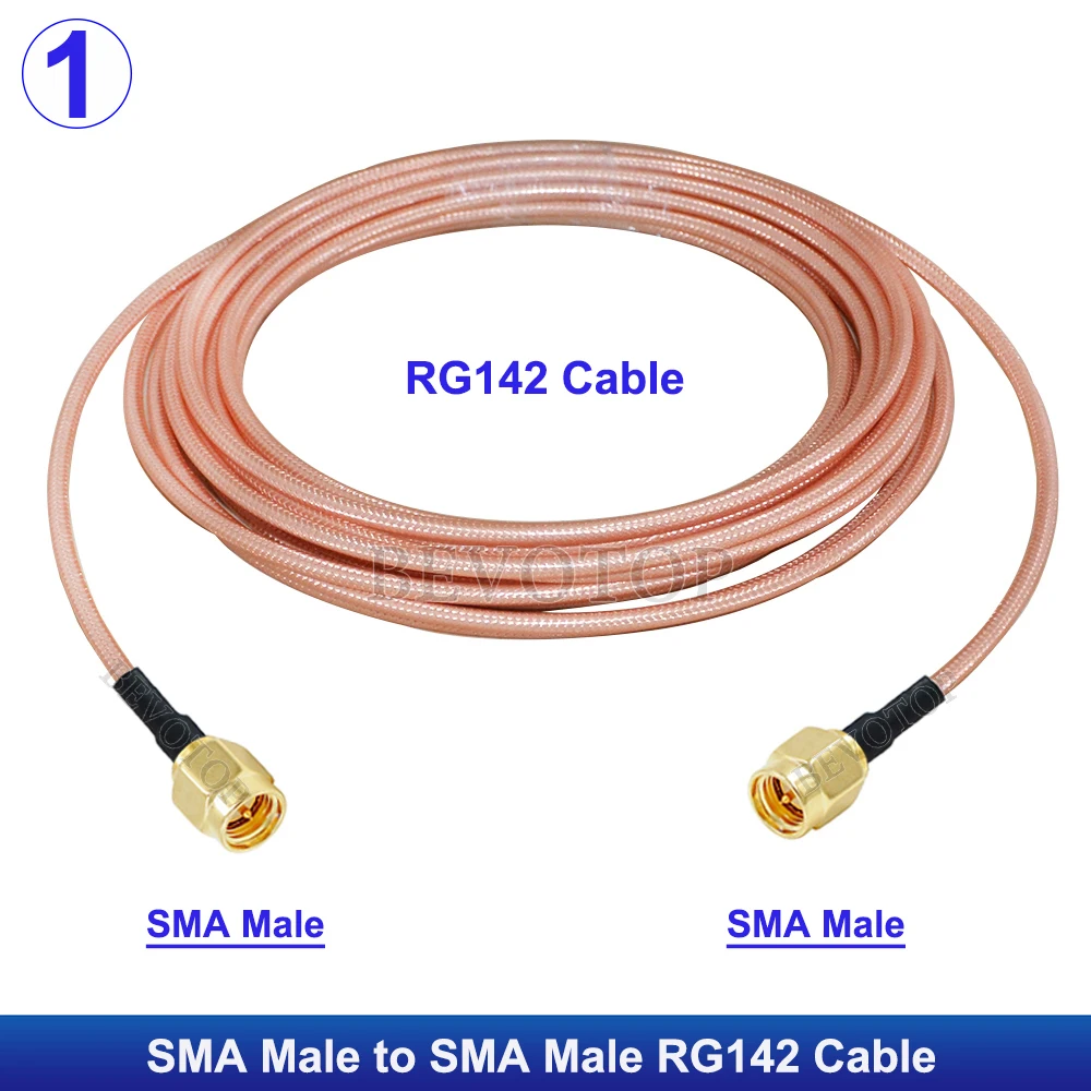 1PCS RG142 SMA to SMA Male/Female 50Ohm RF Connector 50-3 RG142 Double Shielded Cable RF Coaxial Jumper Pigtail Extension Cord