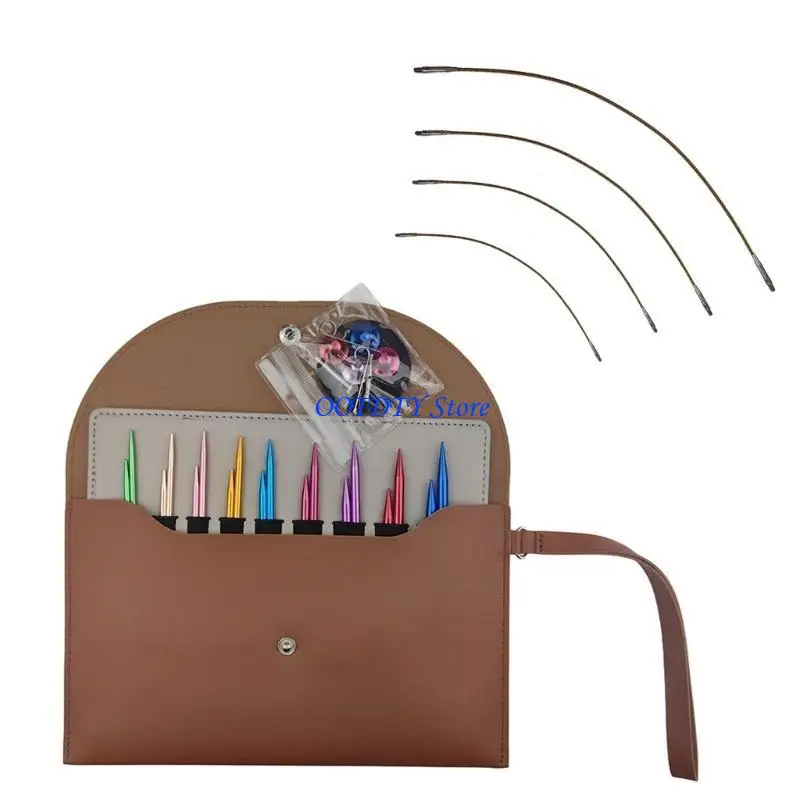 

367A 9 пар алюминиевых круговых спиц с футляром алюминиевые сменные спицы для плетения 3,0 мм-6,0 мм