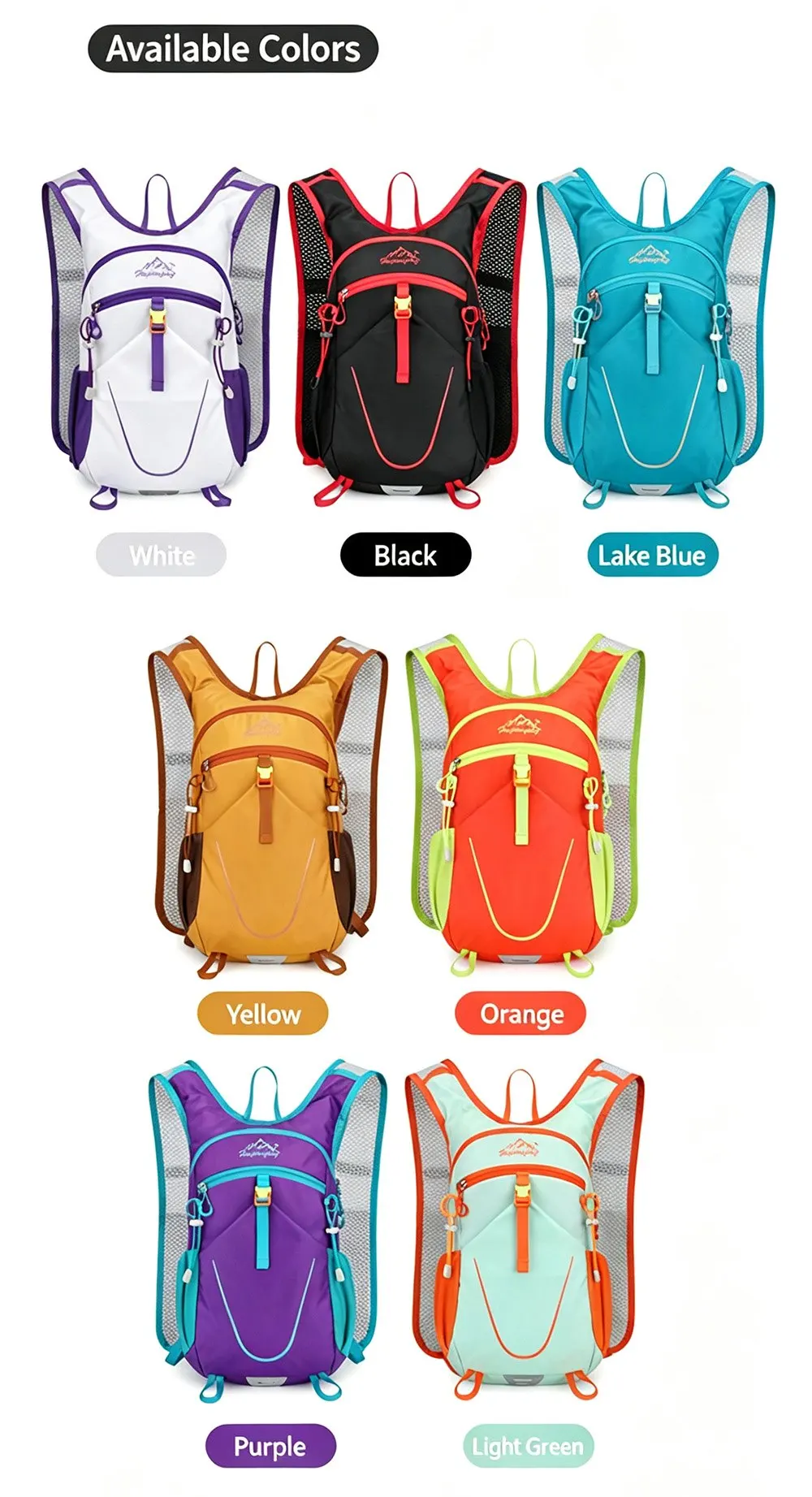 Lightweight Water Resistant Cycling Backpack Multi‑function Off Road Hiking Trekking Rucksack for Outdoor Sports Mountaineering