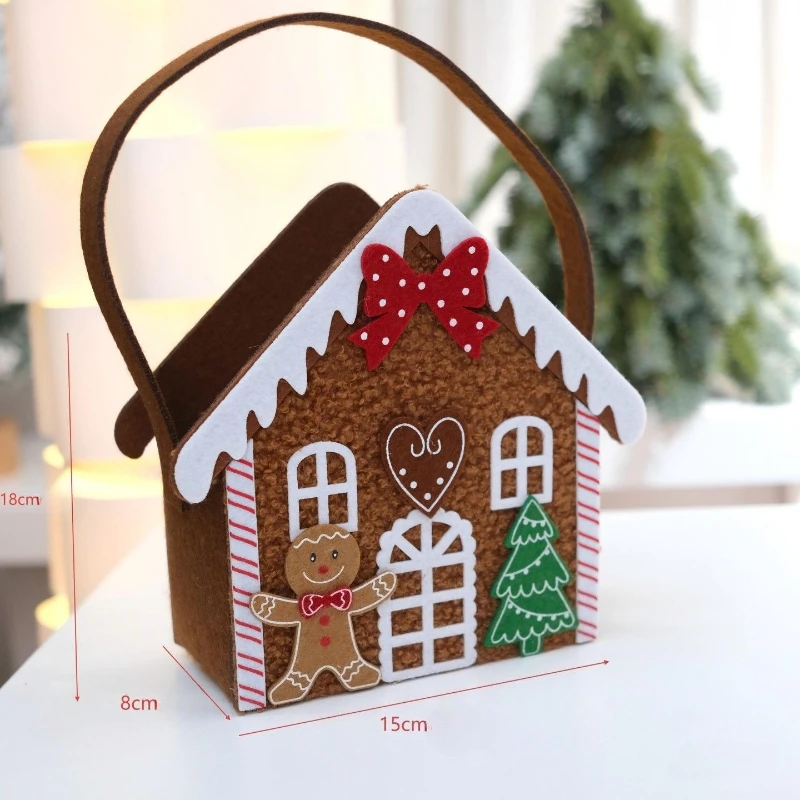 Sacchetti regalo di Natale Organizzatore di stoccaggio in feltro di Babbo Natale per decorazioni per l'albero di Natale Porta regali di caramelle per bambini Commerci all'ingrosso Nuovo