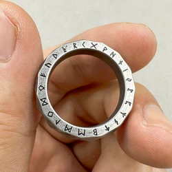 New Retro Viking Rune Ring For Men Women Simple 316L Stainless Steel Odin Letter Viking Rings Couple Amulet Jewelry Gifts