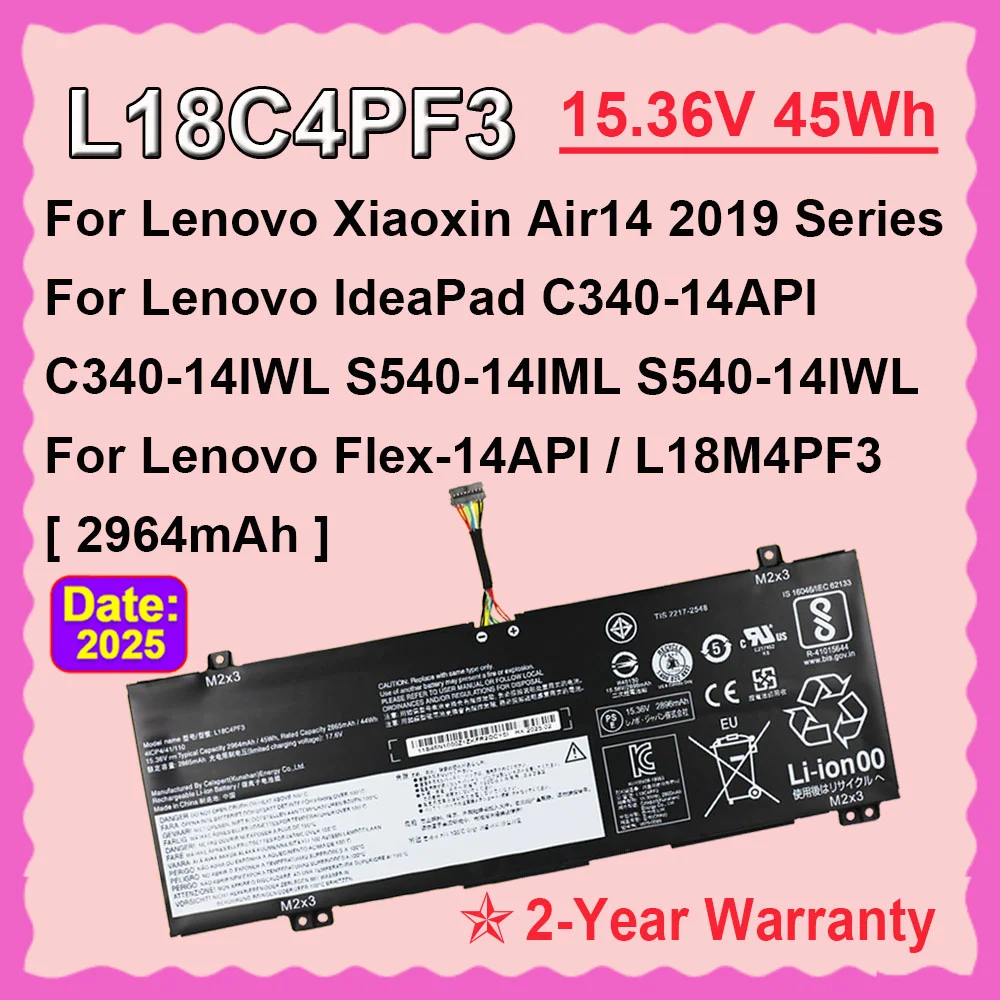 

Сменный аккумулятор для ноутбука Lenovo IdeaPad C340-14API 14IML S540-14IWL Flex-14API Xiaoxin Air14 серии 2019 L18C4PF3 L18M4PF3