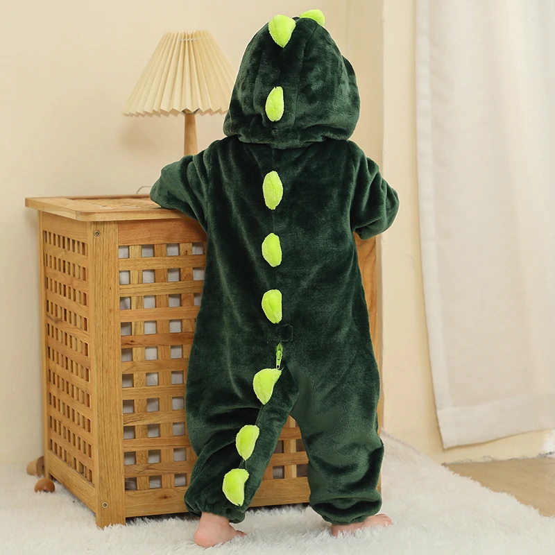 MICHLEY Kigurumi dinozaur śpioszki dla niemowląt maluch zwierzęta kreskówkowe kombinezon ubrania body niemowlęce Cosplay dla chłopca dziewczyna dziecko Halloween