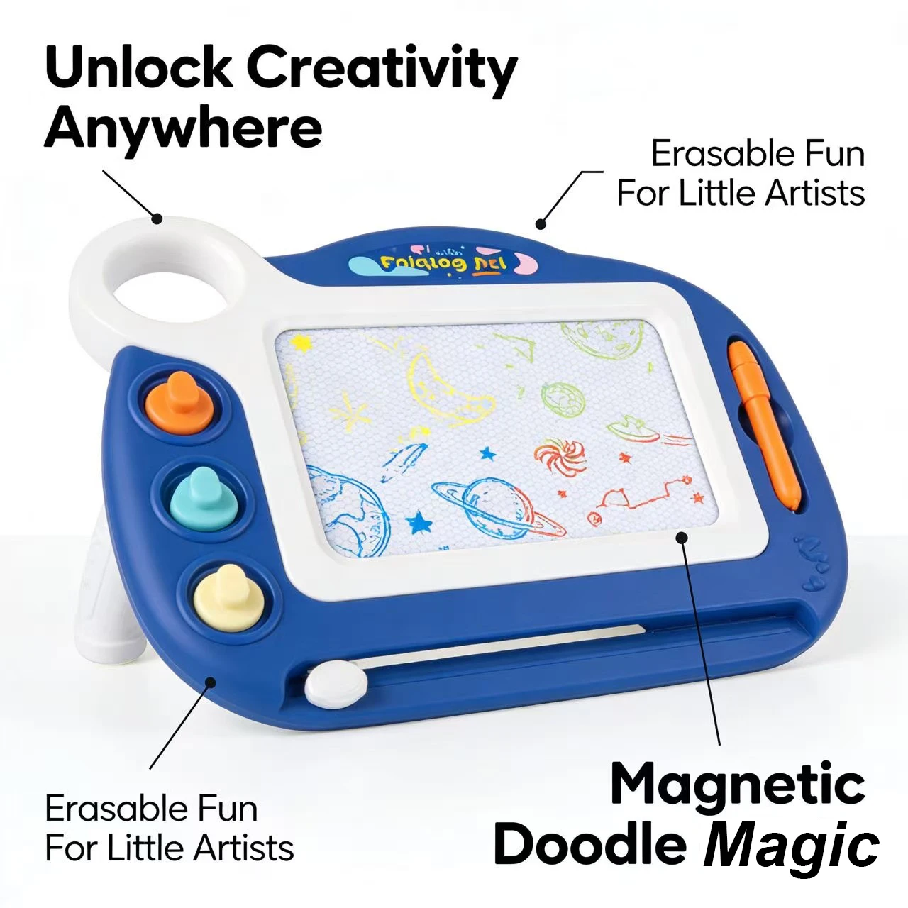 Children's Multifunctional Magnetic Drawing Board with Space Theme, Erasable Doodle Table, Early Education Educational Toy for Boys and Girls view 5