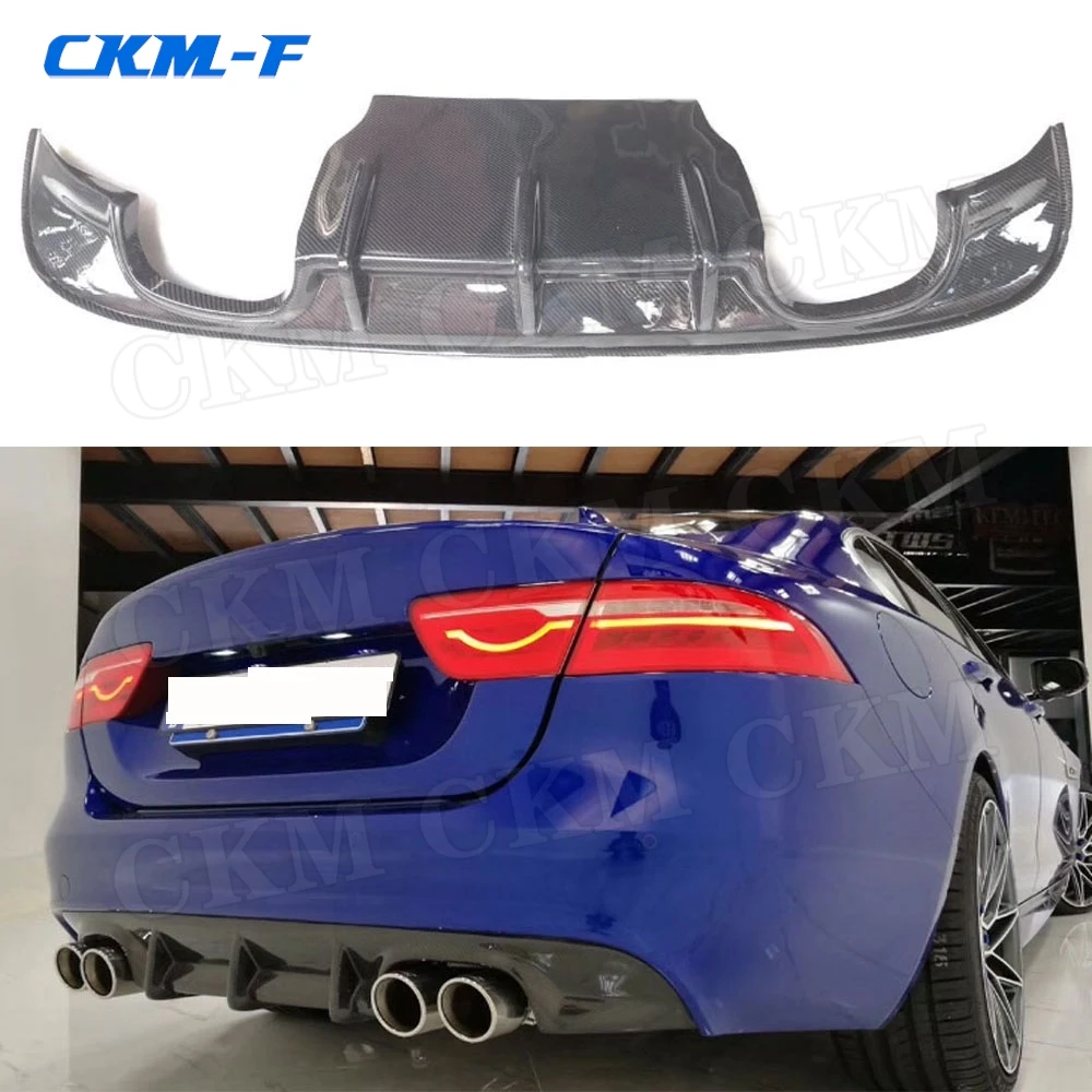 

Carbon fiber Car Rear Bumper Diffuser for Jaguar XE Sedan 4 Door 2015 2016 2017 FRP Unpainted Black Rear Lip Spoiler