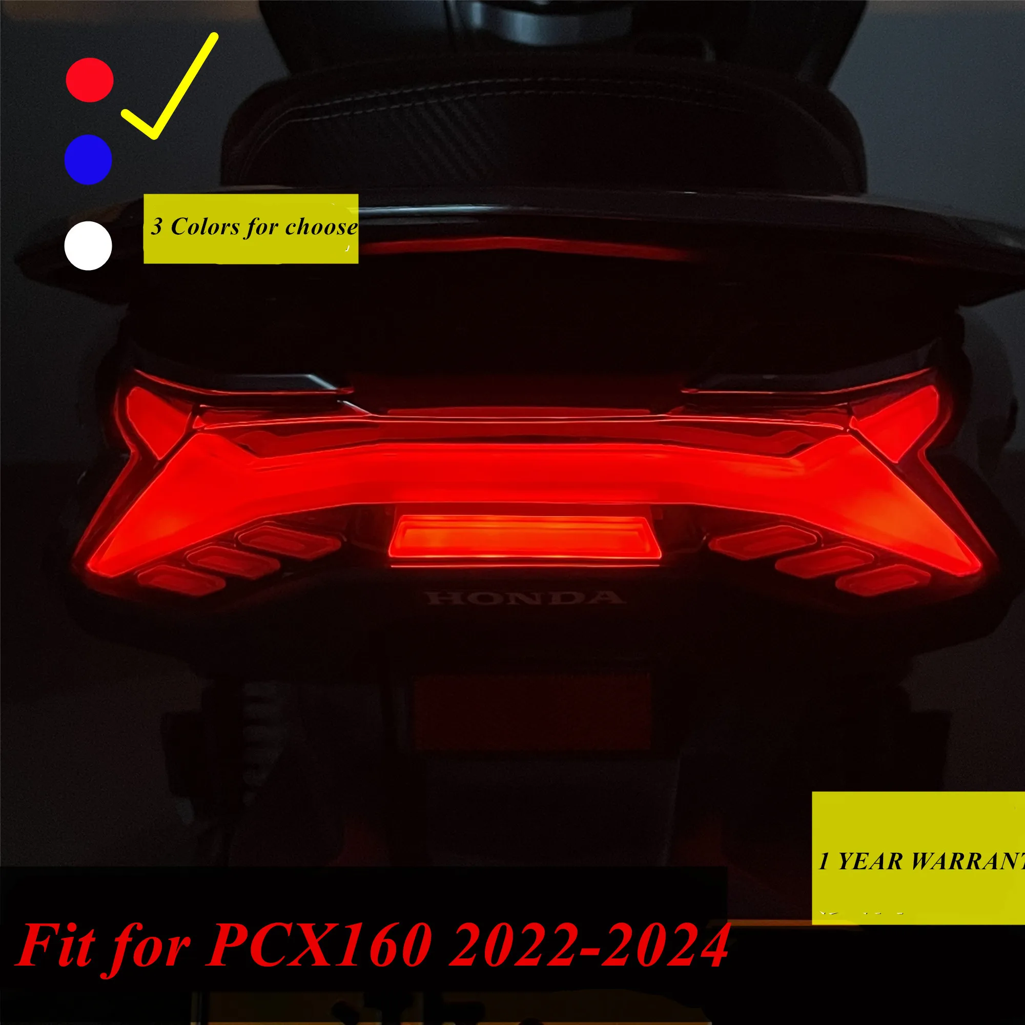 Modified motorcycle new PCX160 led tail lamp rear light taillamp with winker turn signal brake lamp for honda pcx 160 2022-2024