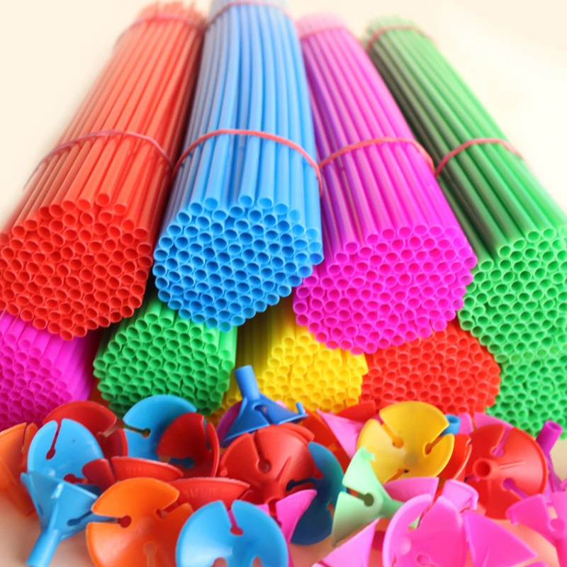 100PCS 30CM Balloon Supporting Rods Sticks Holders for Latex Balloon Plastic 40cm Foil Ballons Stick with Cup Ballon Accessories