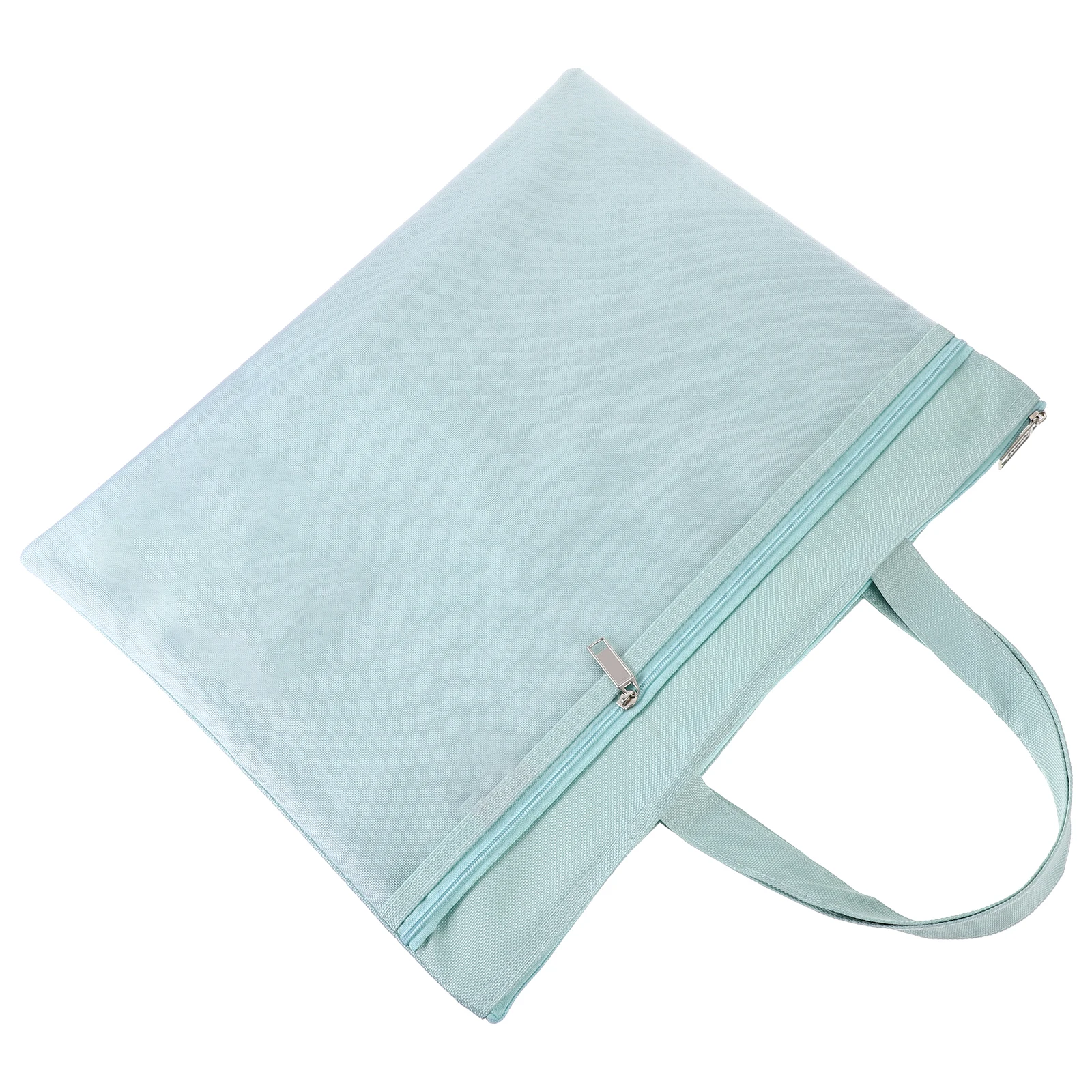 

A4 Large Capacity Green Zipper File Bags Handheld Document Storage PouchFolders for Papers Receipts Business Cards Vouchers