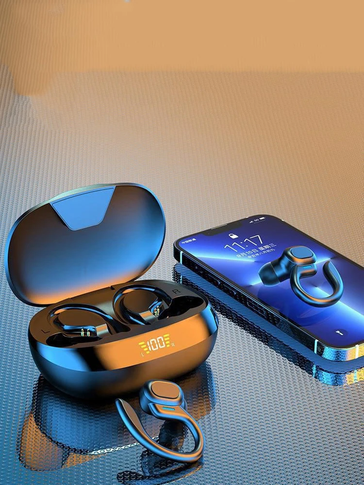 AliExpress kebidumei Ear Hook Wireless Sport Headphones 50H Open-Ear Bluetooth Earphones with LED Display Noise Reduction for Running Cycling